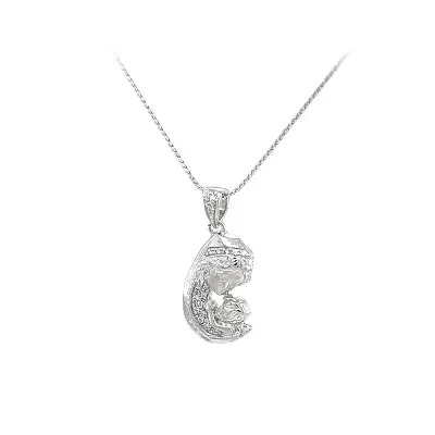 Madonna and Child in Gold with Zircon Glitter