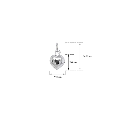 Pendant Heart of White Gold