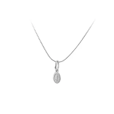 Pendant Madonna Virgin Mary of White Gold