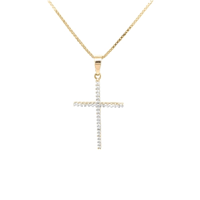 Golden Cross with Zircons