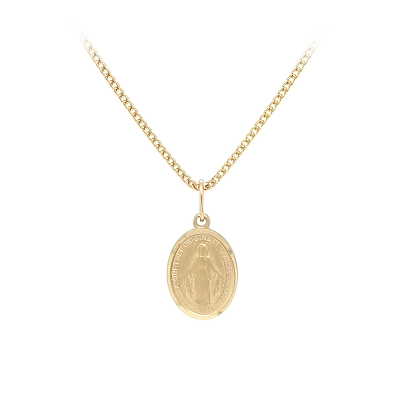 Gold Pendant Madonna Virgin Mary