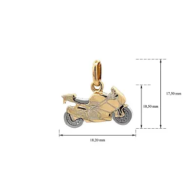 Pendant Motorbike made of Combined Gold