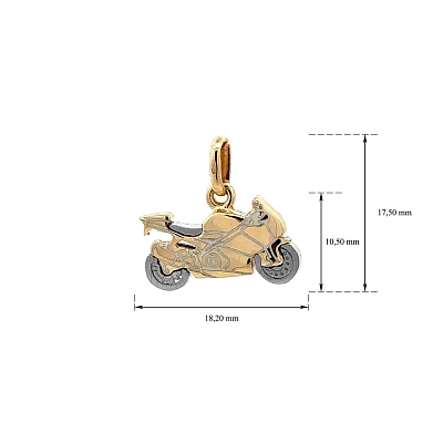 Pendant Motorbike made of Combined Gold