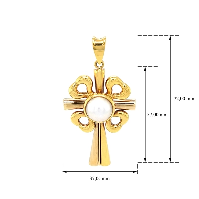 Golden Cross with Pearl