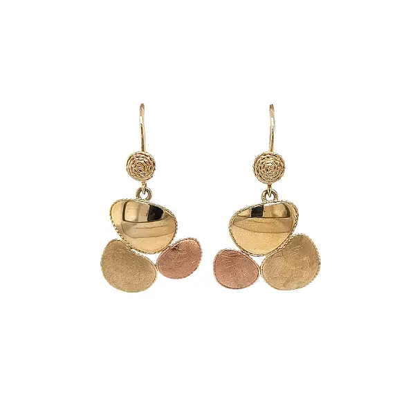 Dangle Earrings in Mixed Gold