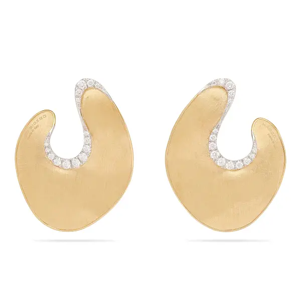 Gold Earrings Marco Bicego Lunaria Diamonds OB1912_B YW Q6