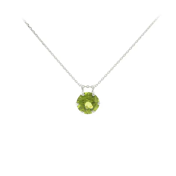 White gold pendant with natural peridot 2.00 ct