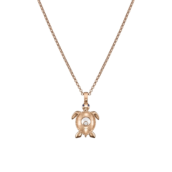 Gold Chopard Happy Diamonds Turtle Necklace 79A187-5001