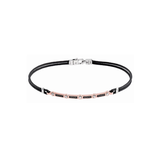 Gold Men's Zancan Bracelet with Black Diamonds