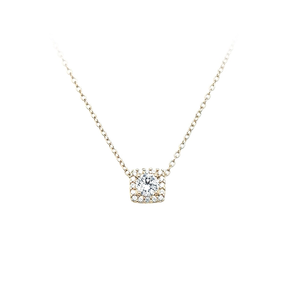 Gold Necklace with Zircons