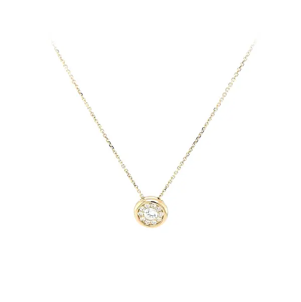 Gold Necklace with Zircons