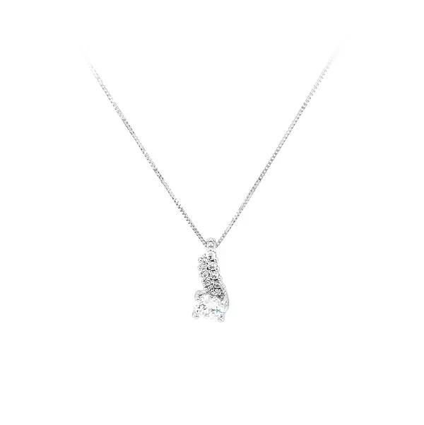 Necklace with White Gold Zircons