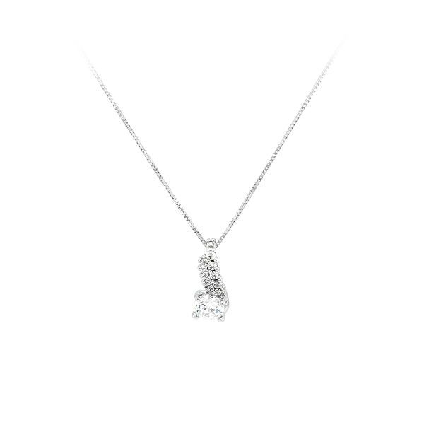 Necklace with White Gold Zircons