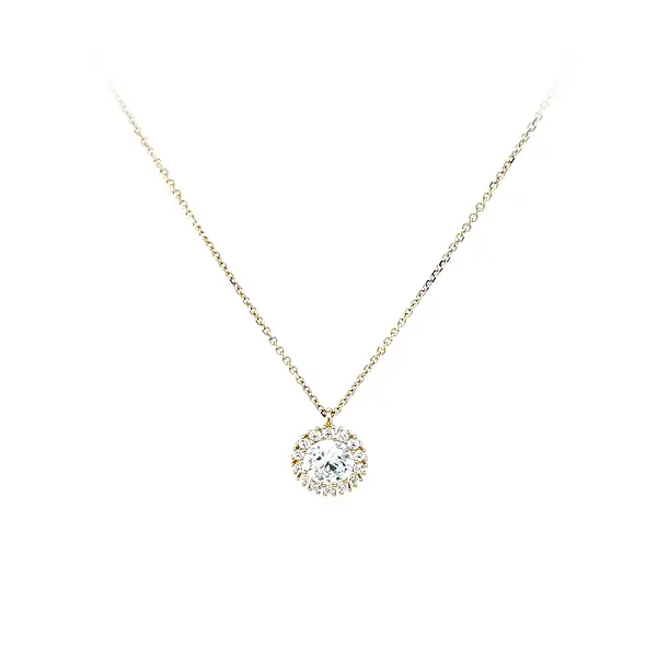 Gold Necklace with Zircons