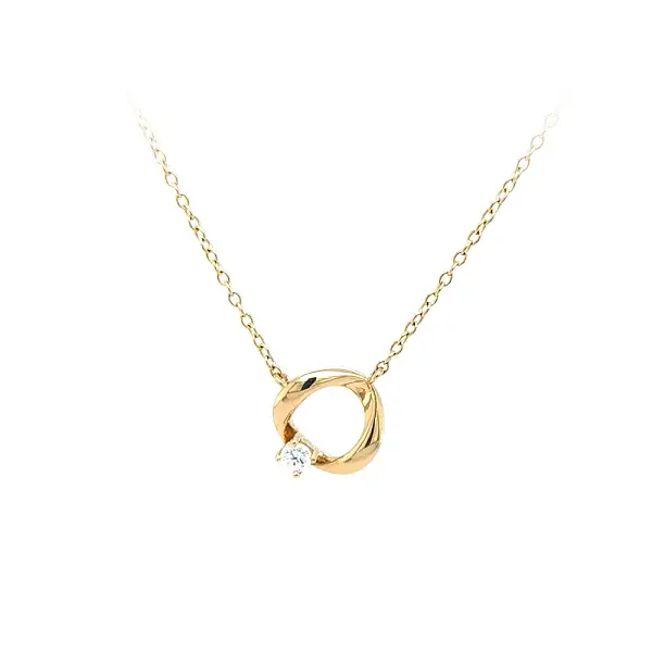 Gold Necklace with Zircon