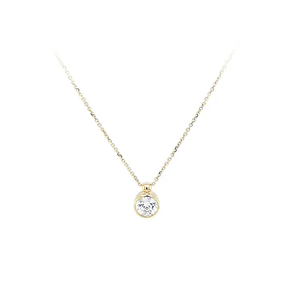 Gold Necklace with Zircon