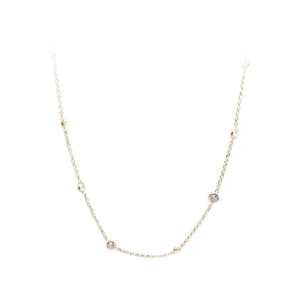 Gold Necklace with Zircons