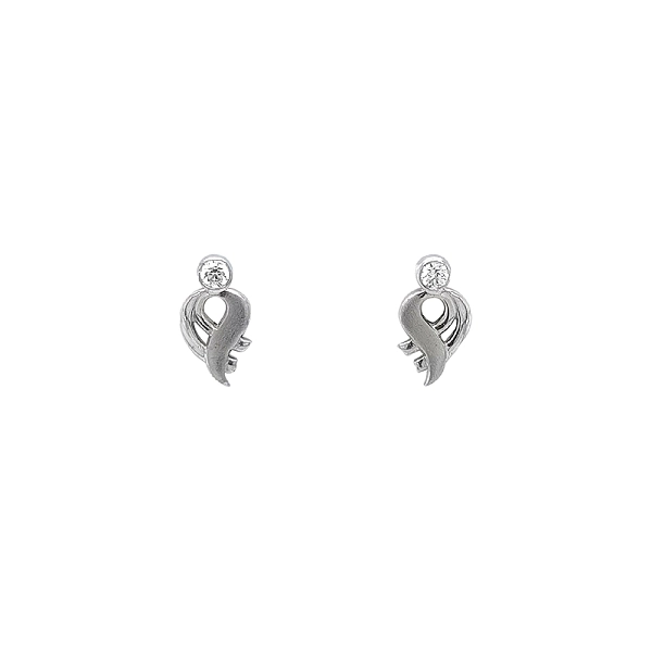 Earrings with White Gold Zircons
