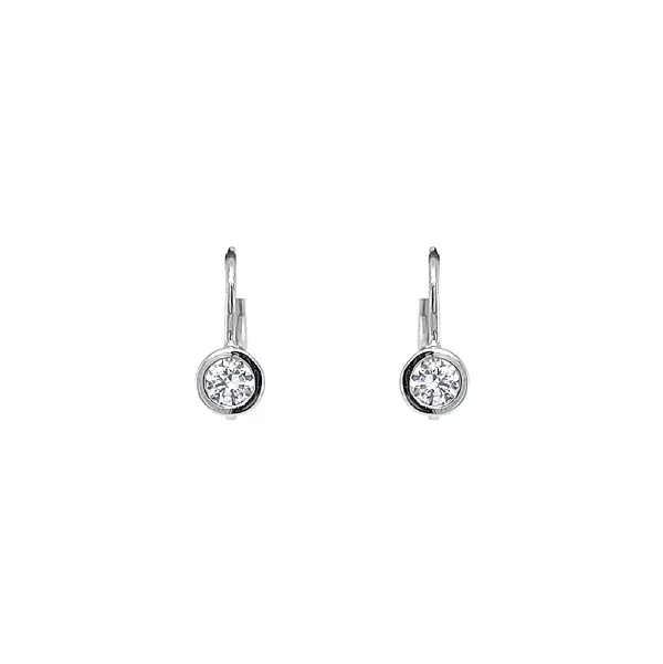 Earrings with White Gold Zircons