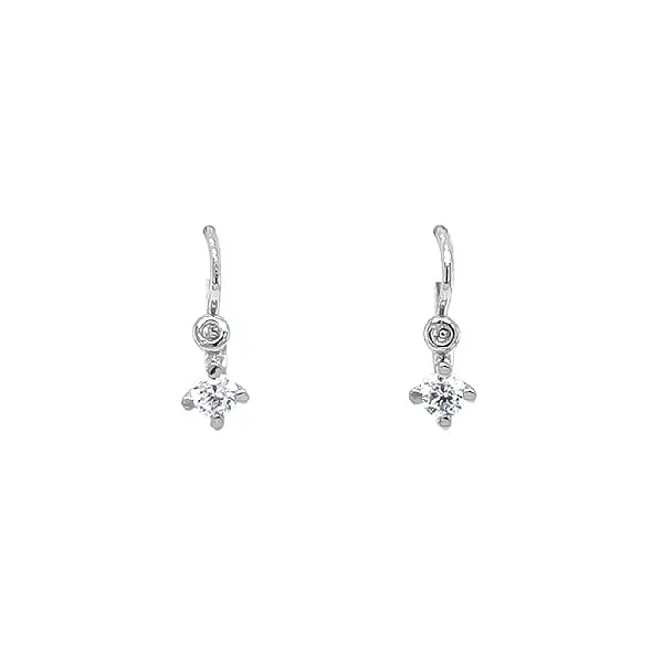 Children's Earrings with White Gold Zircons