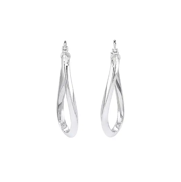 White Gold Round Earrings