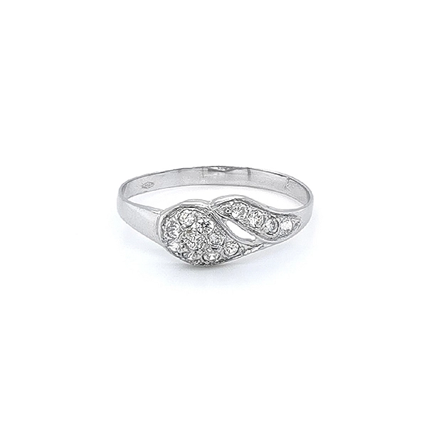 Ring with White Gold Zircons