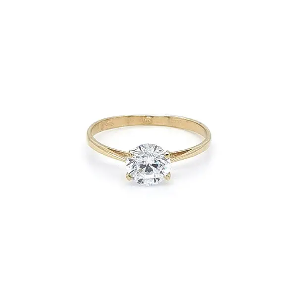 Gold Engagement Ring with Zircon