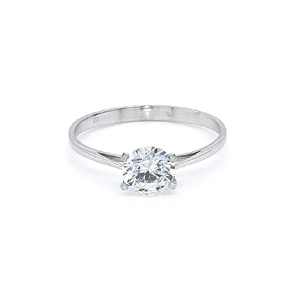 Engagement Ring with White Gold Zircon
