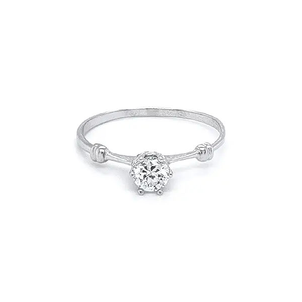 Engagement Ring with White Gold Zircon