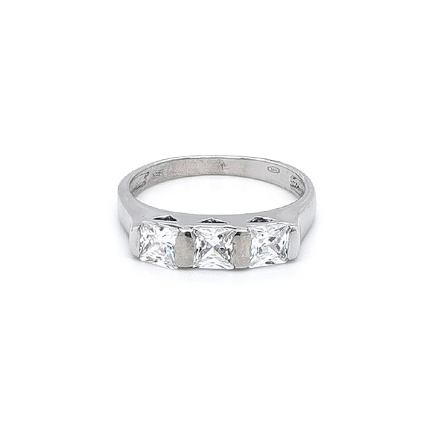 Ring with White Gold Zircons