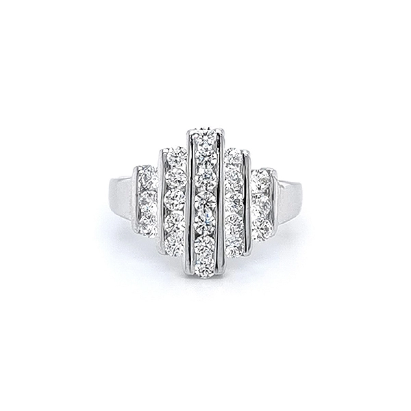 Ring with White Gold Zircons