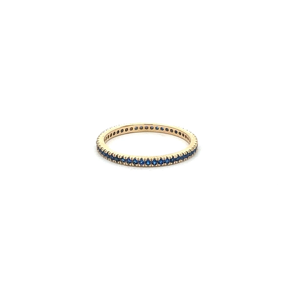 Gold Ring with Blue Stones Eternity