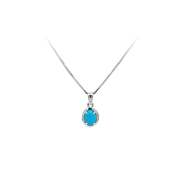 Pendant with Turquoise from White Gold
