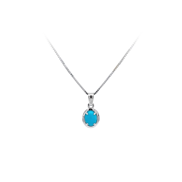 Pendant with Turquoise from White Gold