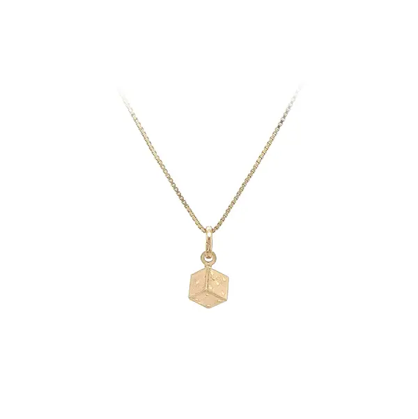 Gold Pendant Playing Cube
