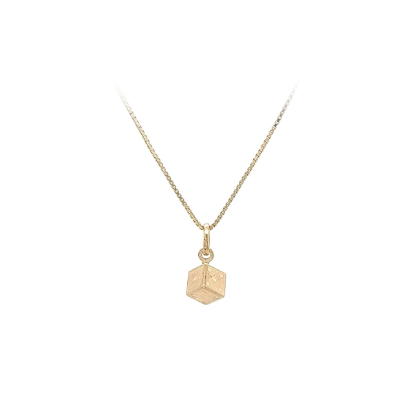Gold Pendant Playing Cube