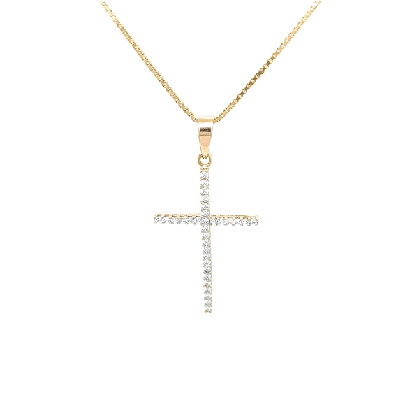 Golden Cross with Zircons