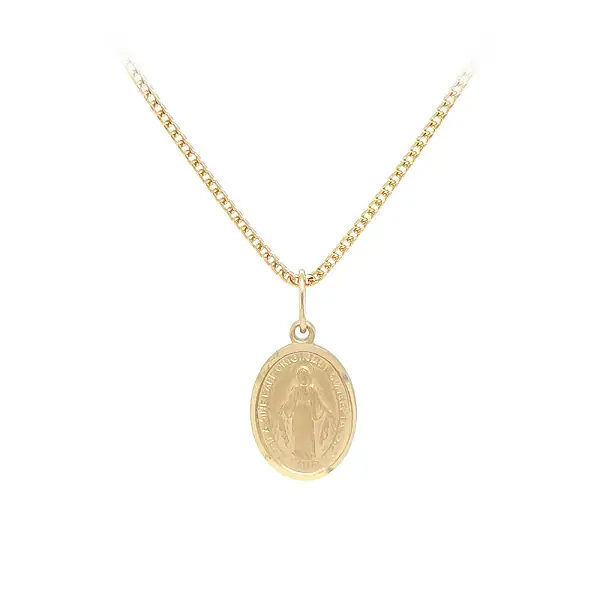 Gold Pendant Madonna Virgin Mary
