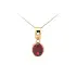 Elegant Pendant with Ruby and Diamond in Smooth Gold Setting