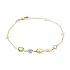 Gold bracelet 14K with peridots and zirconia