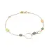14k Gold Bracelet with Green Stones and Zircons