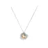 Elegant white gold necklace with a flower pendant and zirconia
