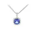 Necklace with Tanzanite in Halo Design Surrounded by Diamonds