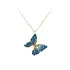 Gold Necklace Butterfly with Enamel
