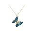 Gold Necklace Butterfly with Enamel