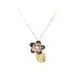 Gold Flower Necklace with Enamel