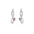 Luxury White Gold Earrings with Ruby and Zircons