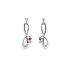 Luxury White Gold Earrings with Ruby and Zircons