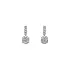 Earrings with Shining Zircons in Modern Design in White Gold