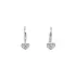 Earrings Heart with Zircones in White Gold